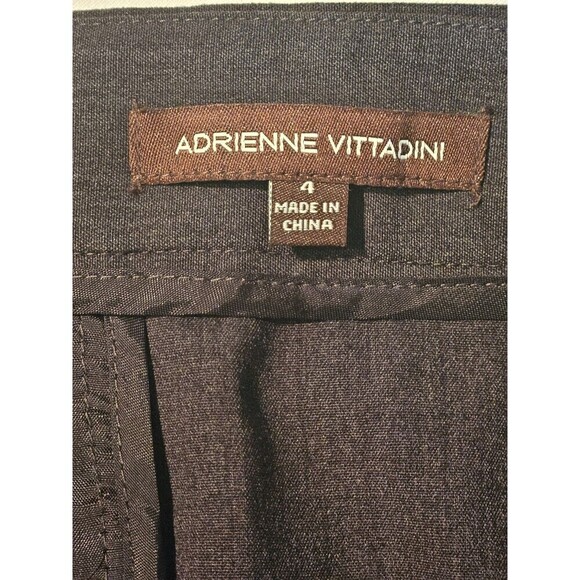 ADRIENNE VITTADINI Dark Gray Overlap Skirt Classic Career Women Sz 4 - Picture 4 of 12